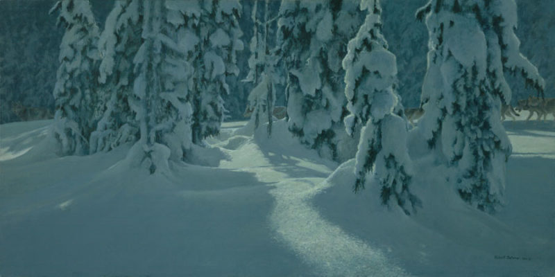 Robert Bateman-deep winter wolves