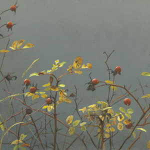 Robert Bateman-rosehip and kinglet