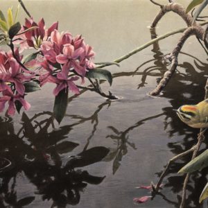 Robert Bateman-Golden Crowned Kinglet and Rhododendron